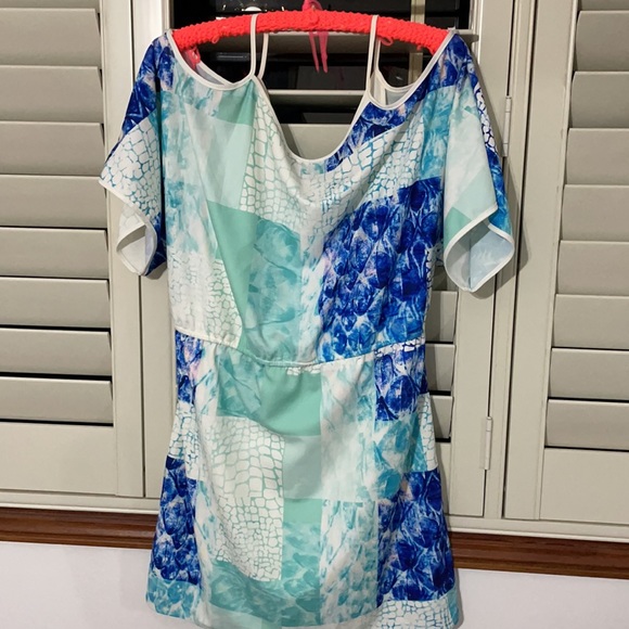 Cooper St patterned dress cold shoulder, size 10 - Picture 4 of 5